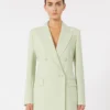 Blazer justo em crepe de lã, verde Blazer justo em crepe de lã, verde