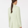 Blazer justo em crepe de lã, verde Blazer justo em crepe de lã, verde