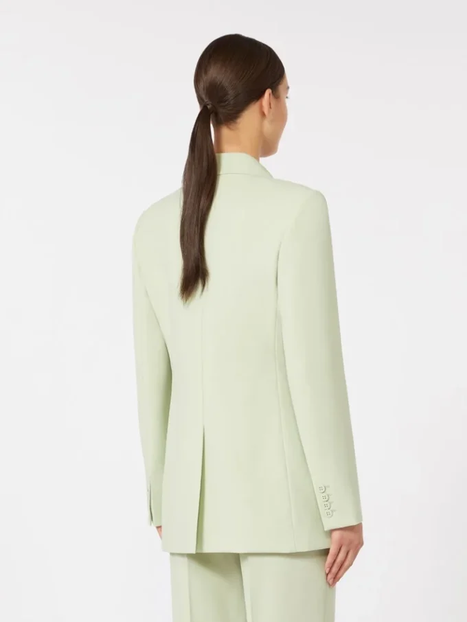 Blazer justo em crepe de lã, verde Blazer justo em crepe de lã, verde