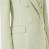 Blazer justo em crepe de lã, verde Blazer justo em crepe de lã, verde