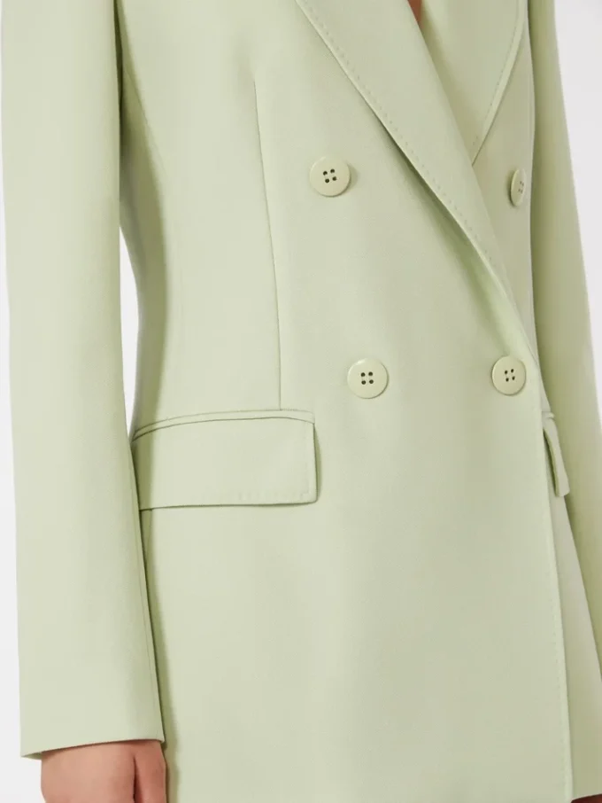 Blazer justo em crepe de lã, verde Blazer justo em crepe de lã, verde