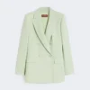 Blazer justo em crepe de lã, verde Blazer justo em crepe de lã, verde