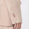 Blazer oversized em organza e lona de linho, cor camelo