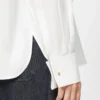 Blusa de algodão com estola, branco óptico