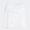 Blusa de algodão com estola, branco óptico