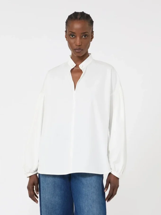 Blusa de algodão, marfim Blusa de algodão, marfim