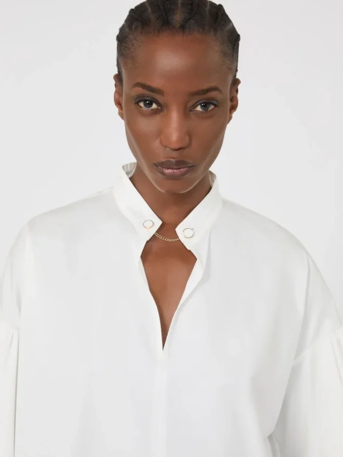 Blusa de algodão, marfim Blusa de algodão, marfim