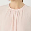 Blusa de seda com gola redonda, rosa Blusa de seda com gola redonda, rosa