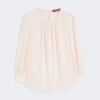 Blusa de seda com gola redonda, rosa Blusa de seda com gola redonda, rosa