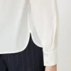 Blusa de seda com gola redonda, seda Blusa de seda com gola redonda, seda