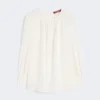 Blusa de seda com gola redonda, seda Blusa de seda com gola redonda, seda