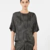 Blusa de seda estampada, preto e branco Blusa de seda estampada, preto e branco