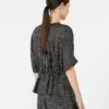 Blusa de seda estampada, preto e branco Blusa de seda estampada, preto e branco