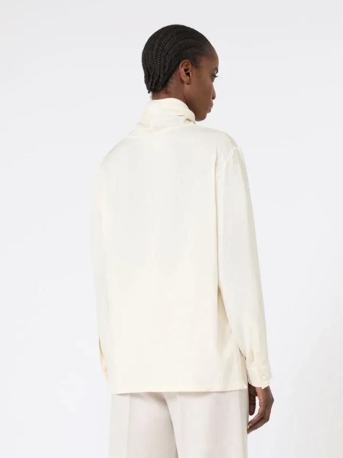 Blusa em charmeuse de seda, marfim Blusa em charmeuse de seda, marfim