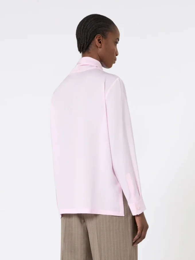 Blusa em charmeuse de seda, rosa Blusa em charmeuse de seda, rosa