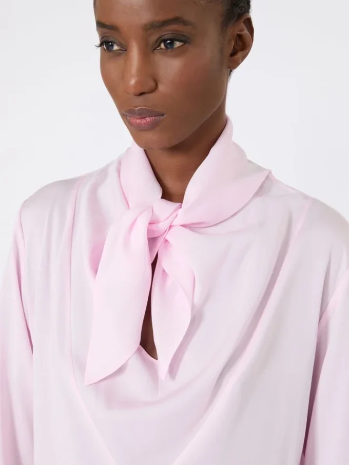 Blusa em charmeuse de seda, rosa Blusa em charmeuse de seda, rosa