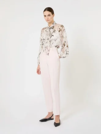 Blusa em chiffon estampado, branco