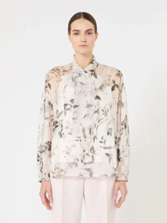 Blusa em chiffon estampado, branco