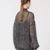 Blusa em chiffon estampado, preto Blusa em chiffon estampado, preto