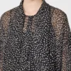 Blusa em chiffon estampado, preto Blusa em chiffon estampado, preto