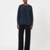 Blusa em crepe de seda, azul ultramar Blusa em crepe de seda, azul ultramar