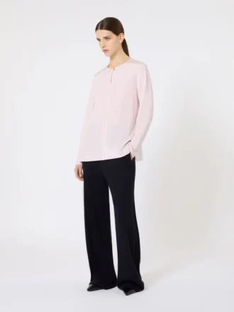 Blusa em crepe de seda, rosa