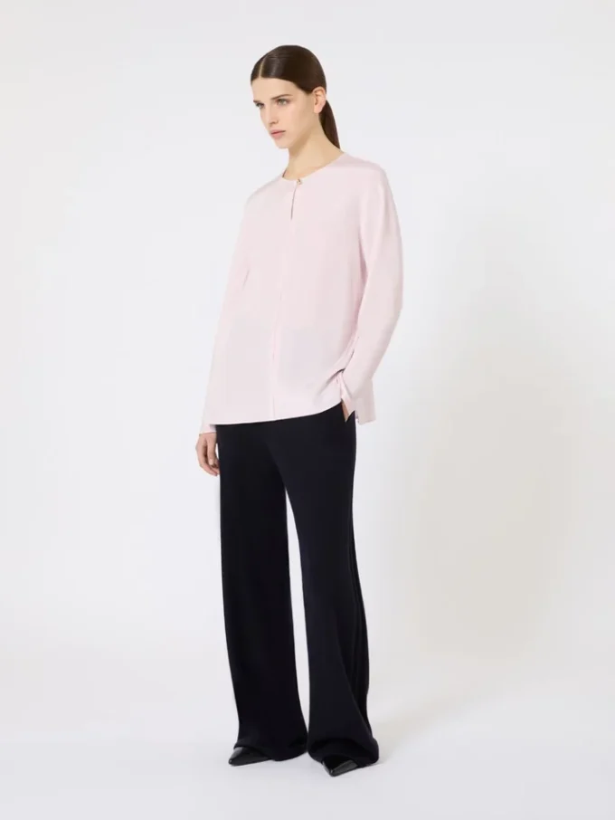 Blusa em crepe de seda, rosa Blusa em crepe de seda, rosa
