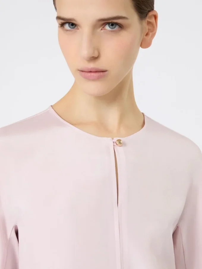 Blusa em crepe de seda, rosa Blusa em crepe de seda, rosa