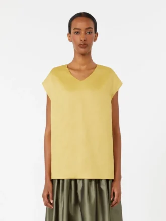 Blusa em lona de rami, amarelo vivo Blusa em lona de rami, amarelo vivo