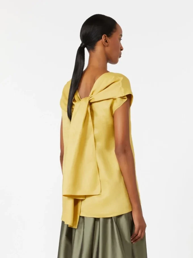 Blusa em lona de rami, amarelo vivo Blusa em lona de rami, amarelo vivo