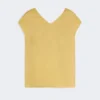 Blusa em lona de rami, amarelo vivo Blusa em lona de rami, amarelo vivo