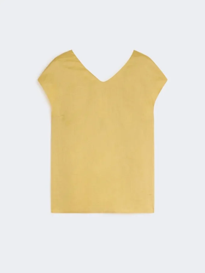 Blusa em lona de rami, amarelo vivo Blusa em lona de rami, amarelo vivo