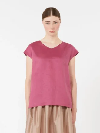Blusa em lona de rami, ciclamen Blusa em lona de rami, ciclamen
