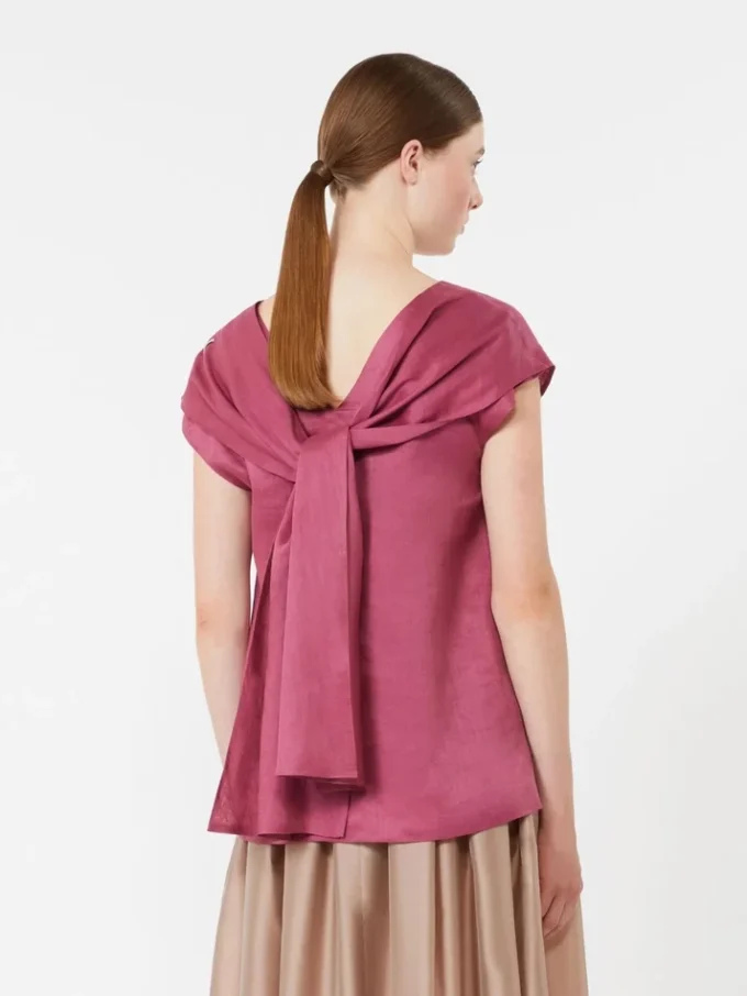 Blusa em lona de rami, ciclamen