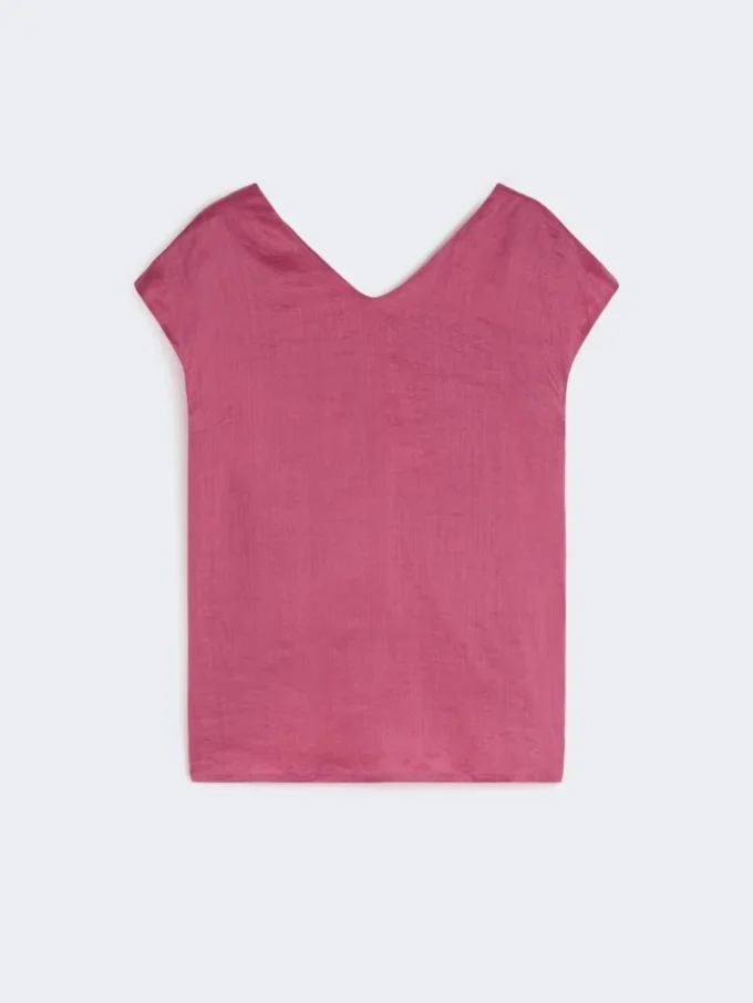 Blusa em lona de rami, ciclamen