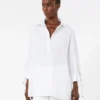 Blusa em popeline de algodão, branco óptico