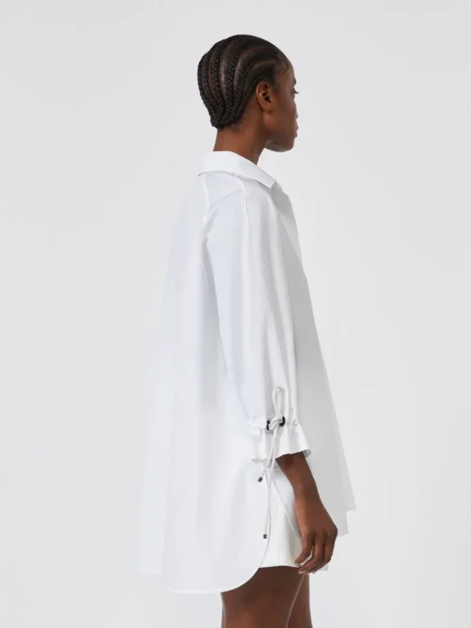 Blusa em popeline de algodão, branco óptico