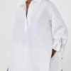 Blusa em popeline de algodão, branco óptico