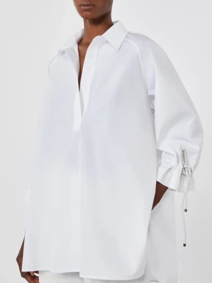 Blusa em popeline de algodão, branco óptico