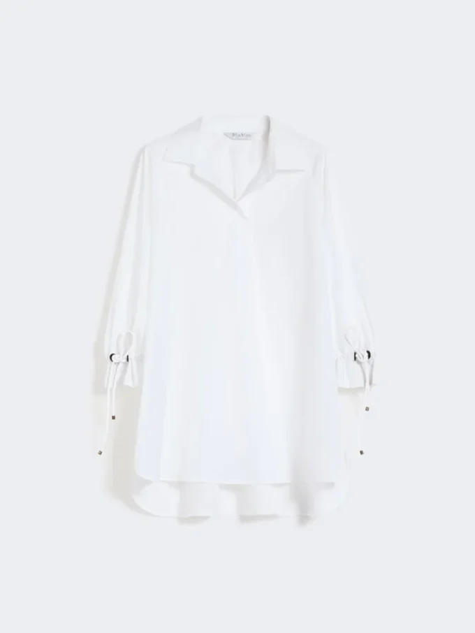 Blusa em popeline de algodão, branco óptico