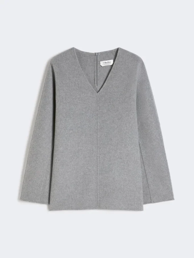 Blusa em tecido de lã, cinzento médio