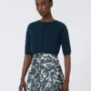 Bolero em fio de algodão, azul ultramar