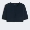 Bolero em fio de algodão, azul ultramar