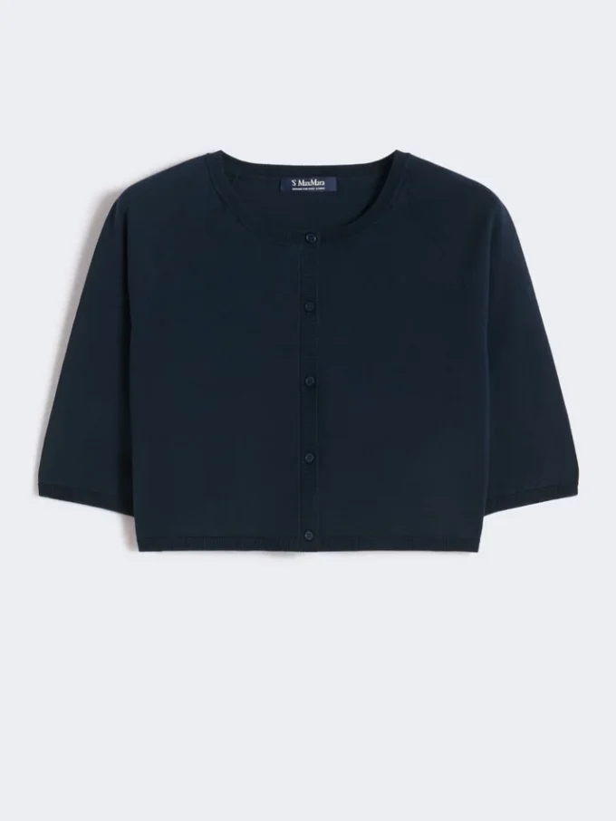Bolero em fio de algodão, azul ultramar