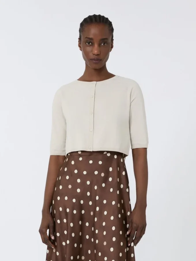 Bolero em fio de algodão, branco Bolero em fio de algodão, branco