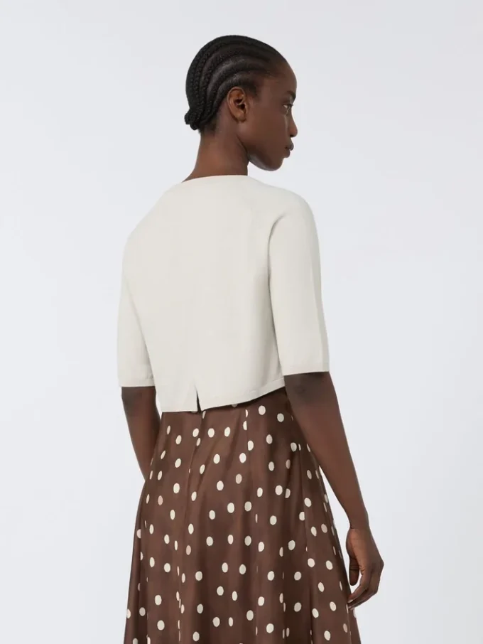 Bolero em fio de algodão, branco Bolero em fio de algodão, branco