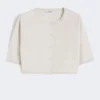 Bolero em fio de algodão, branco Bolero em fio de algodão, branco