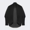 Bolero em tecido plissado, preto