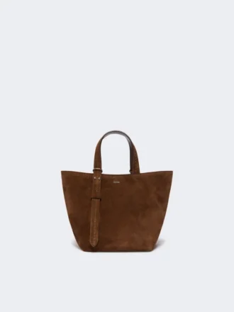 Bolsa Archetipo extra-pequena em pele dividida, castanho escuro
