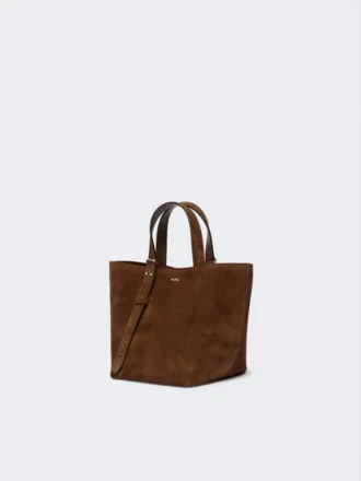 Bolsa Archetipo extra-pequena em pele dividida, castanho escuro